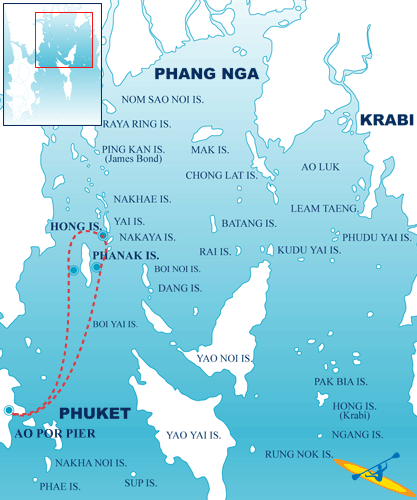 Phang Nga Bay route map
